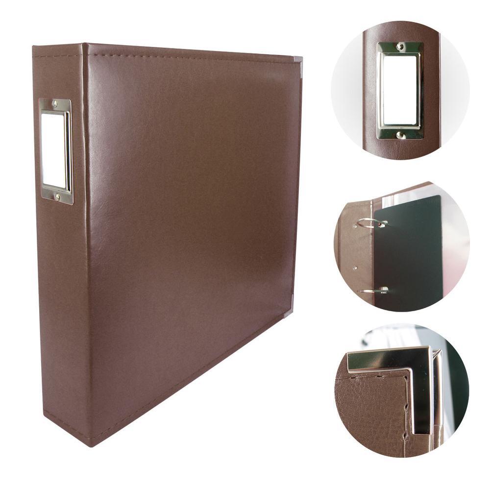 Couture Creations Classic Superior Leather 12x12 Album Dark Brown