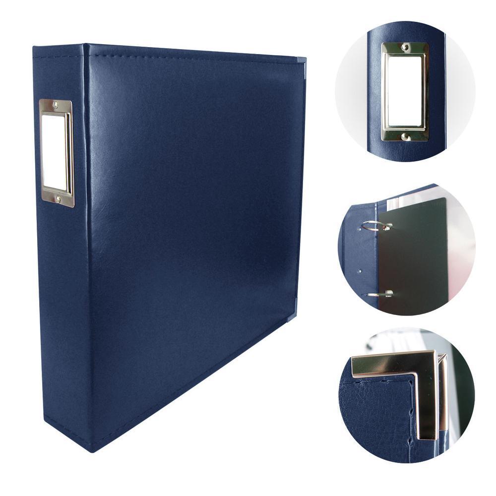 Couture Creations Classic Superior Leather 12x12 Album Dark Blue