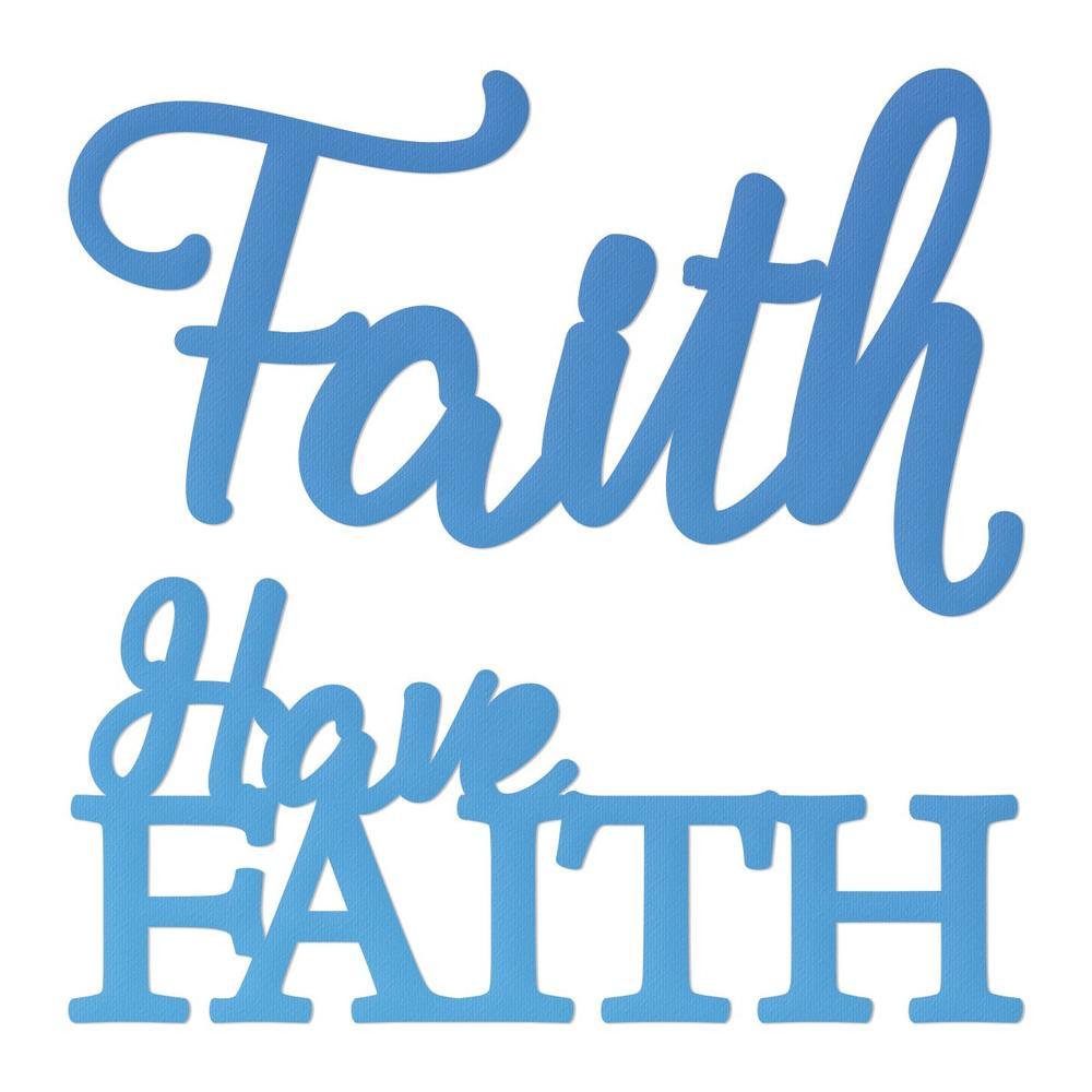 Couture Creations Mini Die Release 2 Have Faith Sentiment 2pc