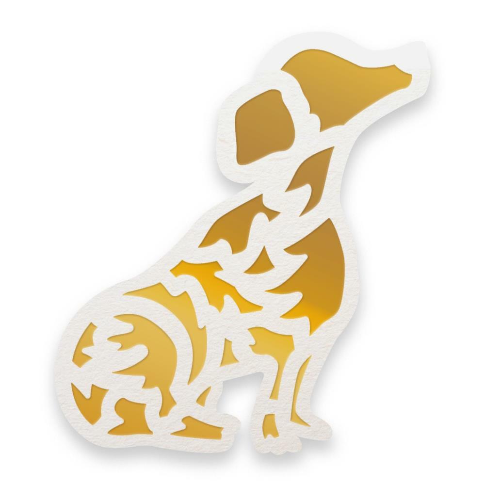 Cut and Foil Die Hotfoil Stamp Dazzlia Puppy Silhouette