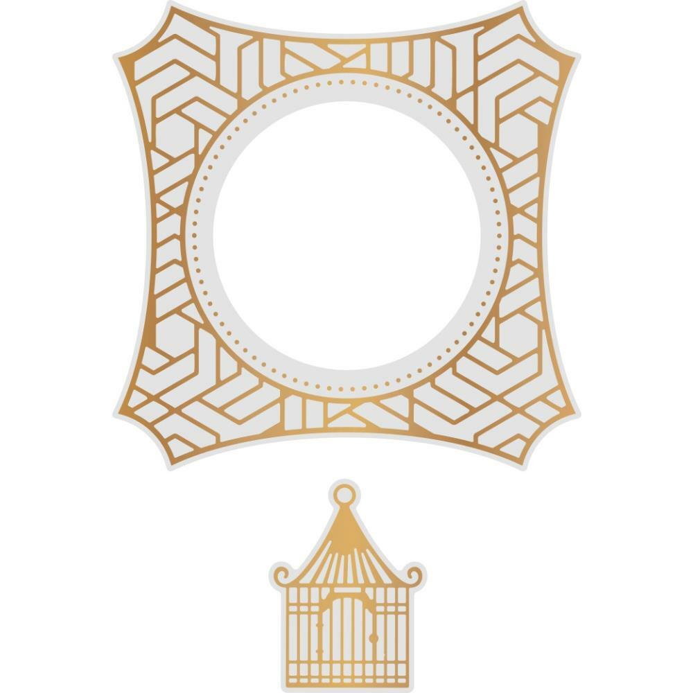 Esthetica Cut and Foil Die Hotfoil Stamp Caged Frame Set