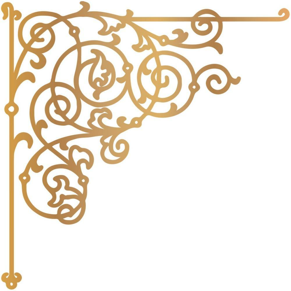 Couture Creations Hotfoil Stamp Gentleman's Emporium Curling Square Corner