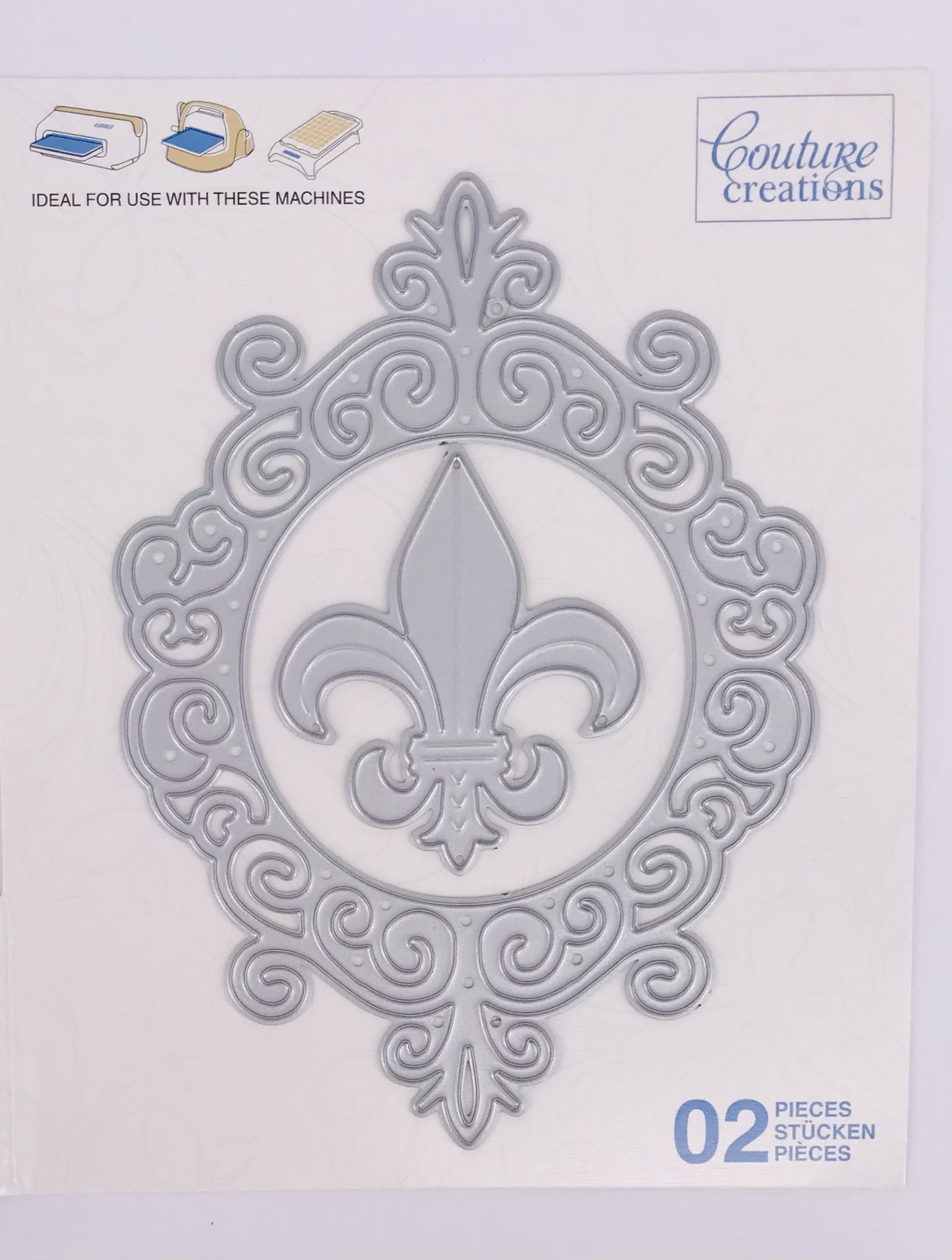 Couture Creations Die Peaceful Peonies Framed Fleur De Lis 2pk