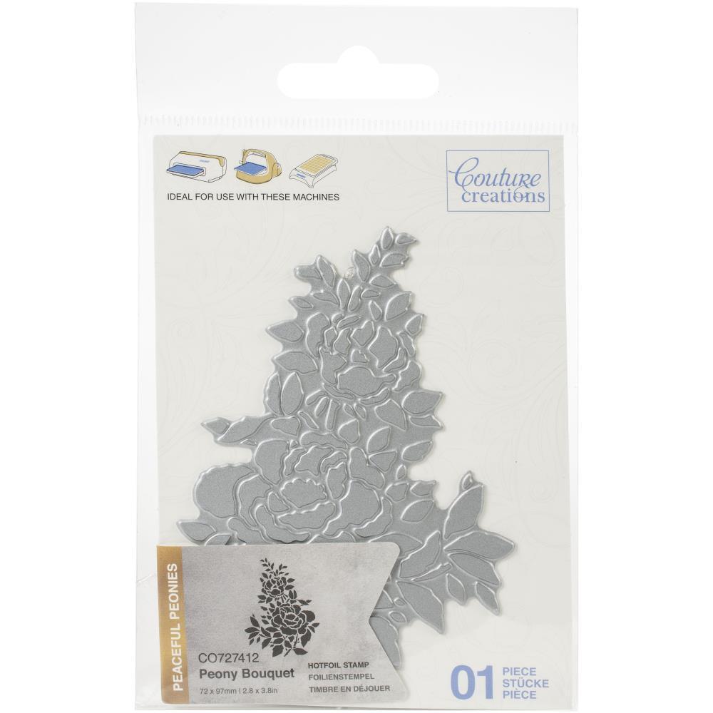 Couture Creations Hotfoil Stamp Peaceful Peonies Peony Bouquet