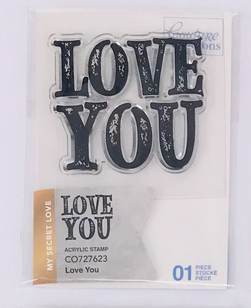 Couture Creations Mini Stamp My Secret Love Love You Sentiment 1pc