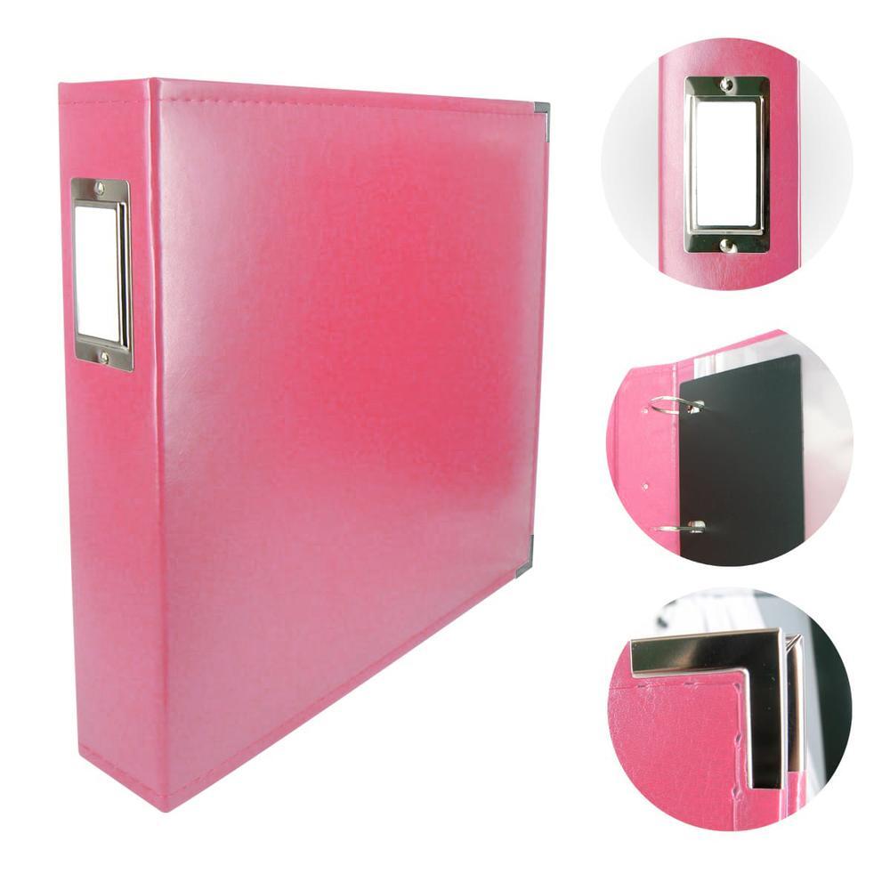 Couture Creations Classic Superior Leather 12x12 Album Strawberry Pink