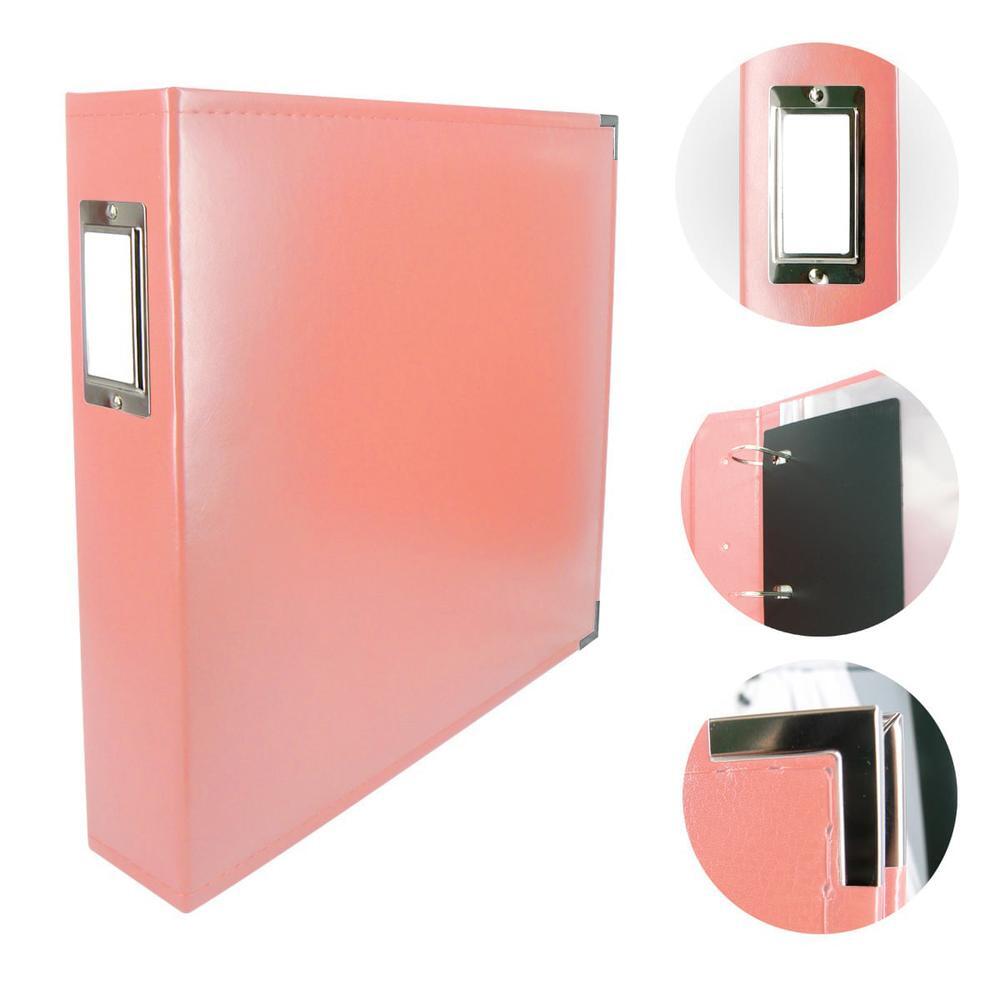 Couture Creations Classic Superior Leather 12x12 Album Coral Pink