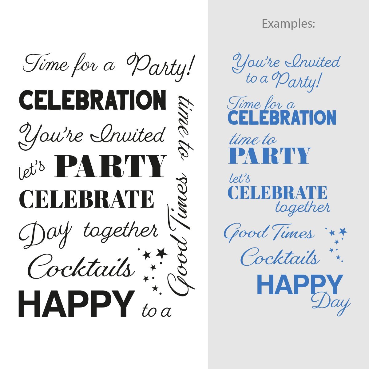 Couture Creations Stamps Sentiment Set Celebrations 15pc