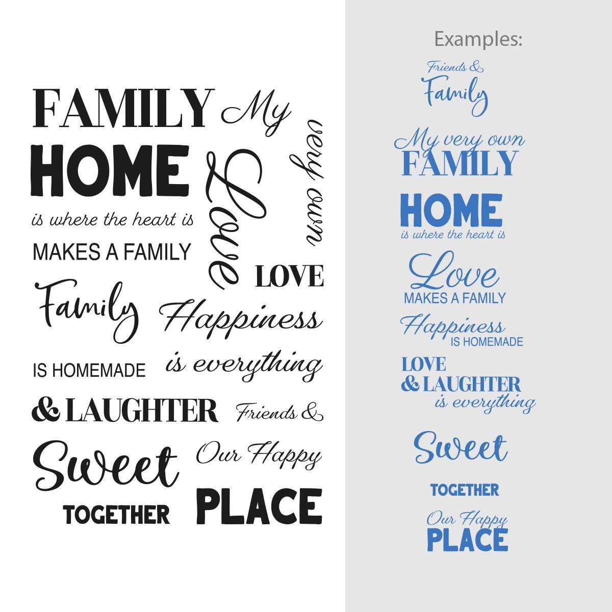 Couture Creations Stamps Sentiment Set My Family 18pc