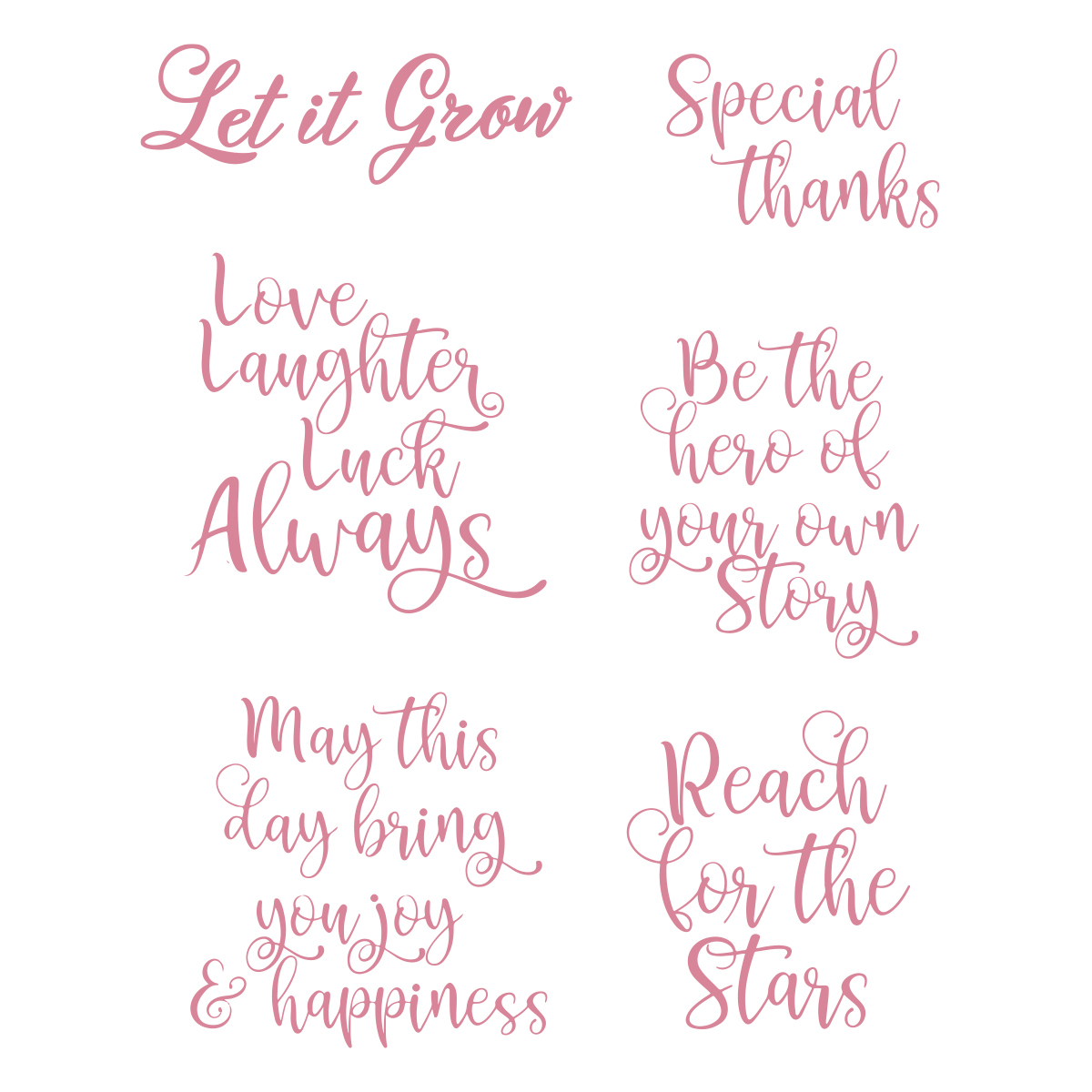 Couture Creations Stamp You Go Girl Sentiments 6pc
