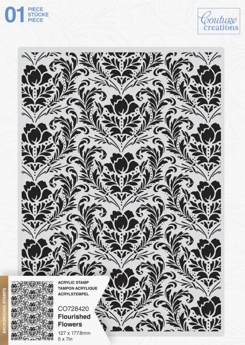 Couture Creations Background Stamp - Flourished Flowers