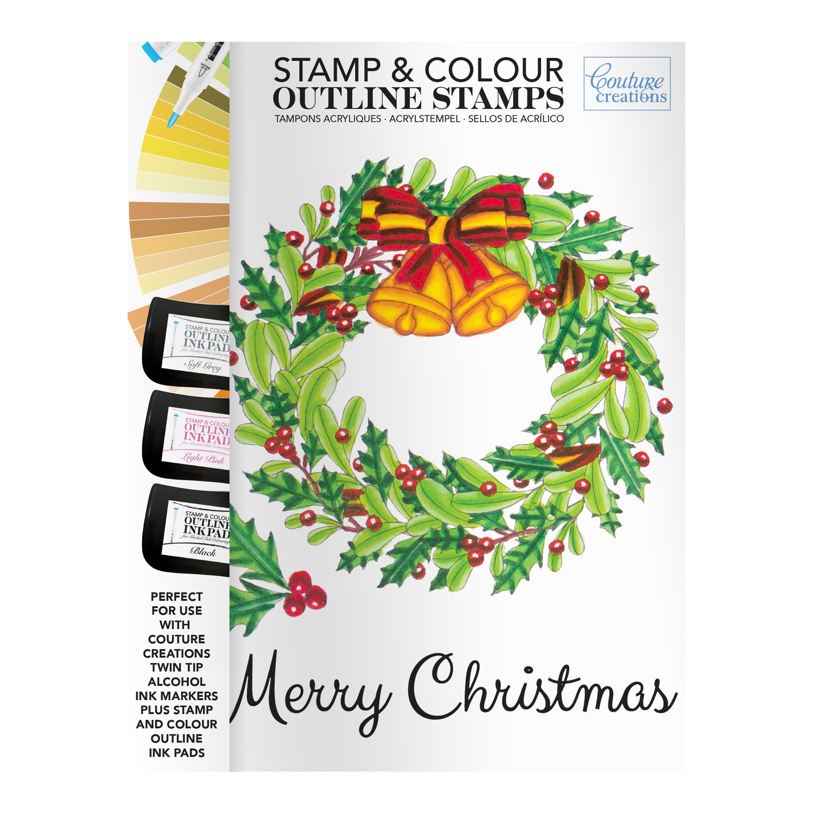 Couture Creations Stamp Deck the Halls Merry Wreath (5pc)