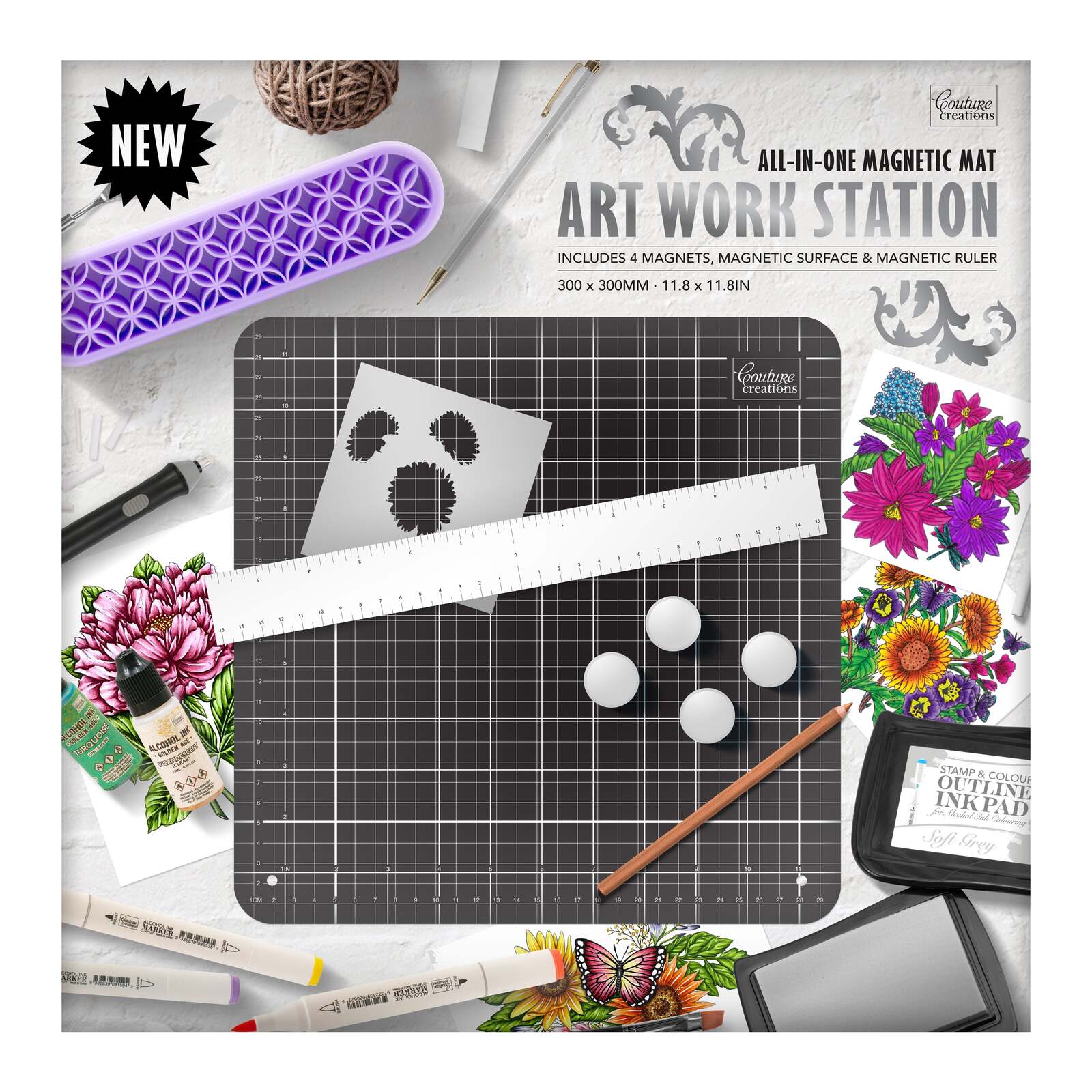 Couture Creations Mat All-in-One Magnetic Art Work Station