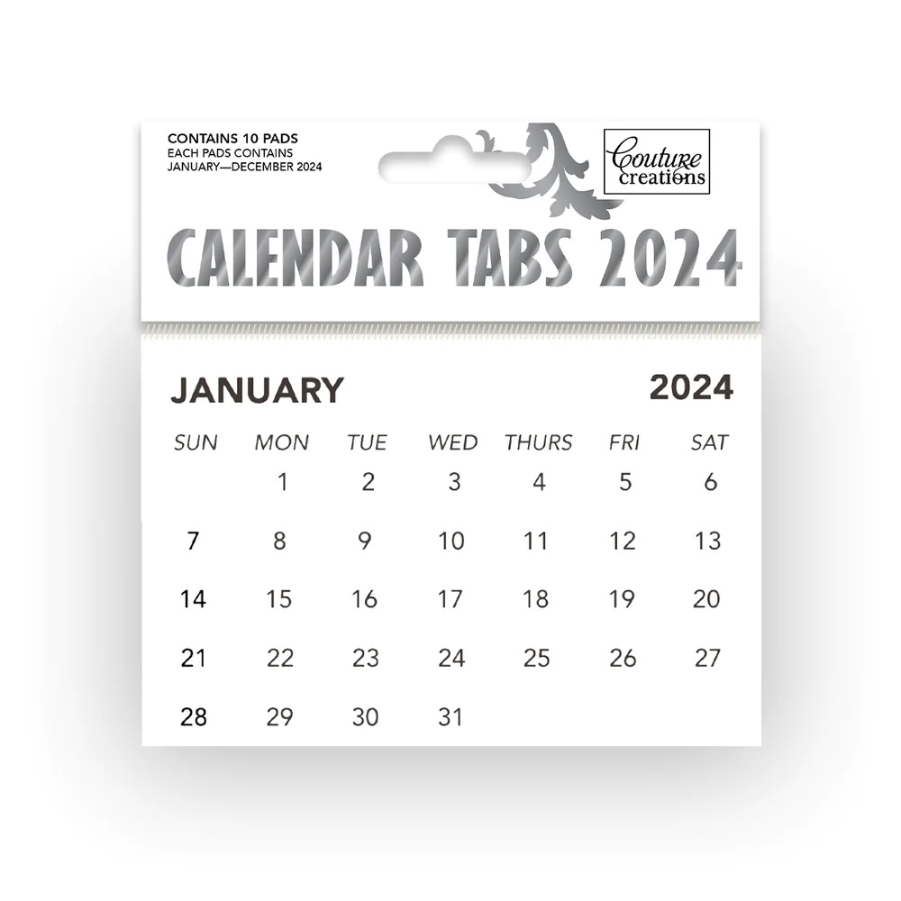 Couture Creations Calendar Tabs 10 Pack 2024