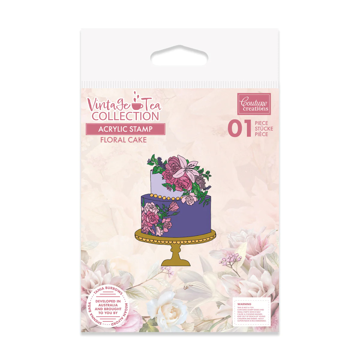 Couture Creations Stamp Set Vintage Tea -  Floral Cake