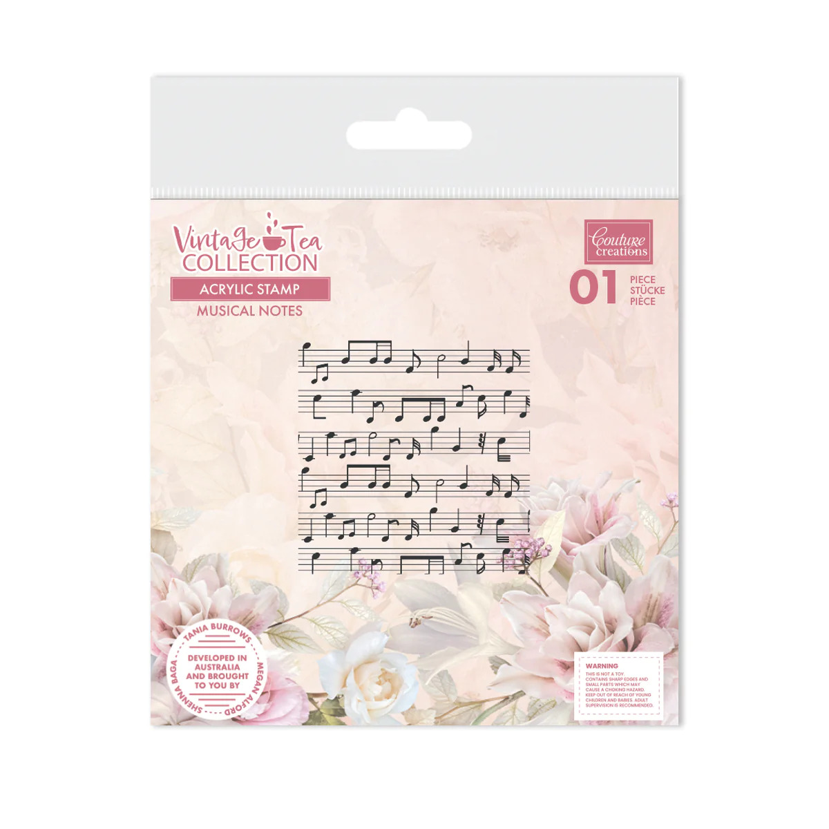Couture Creations Stamp Set Vintage Tea -  Musical Notes