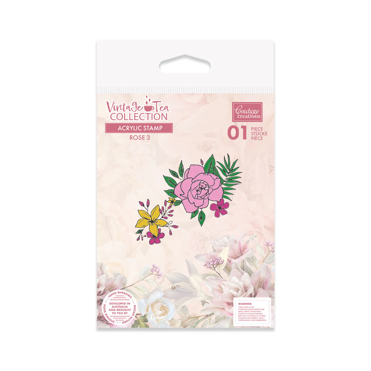 Couture Creations Stamp Set Vintage Tea -  Rose 1