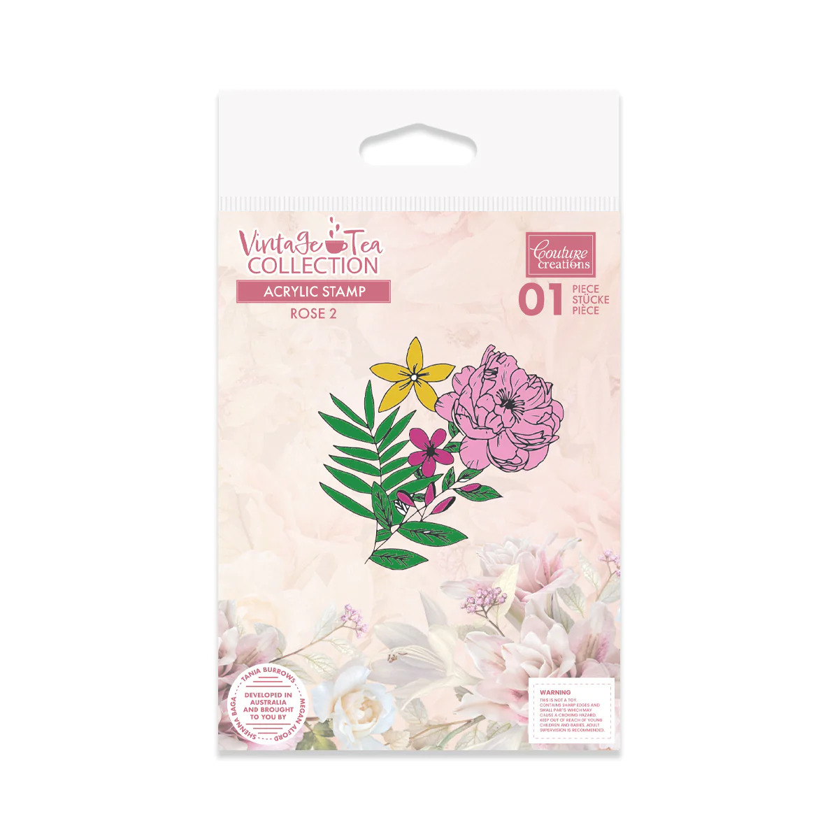 Couture Creations Stamp Set Vintage Tea -  Rose 2