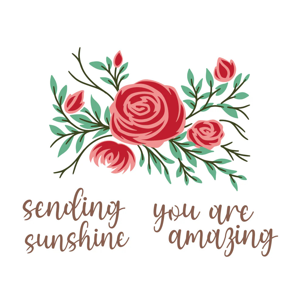 Couture Creations - Parkside Crafts Stencil - Rosy Vine