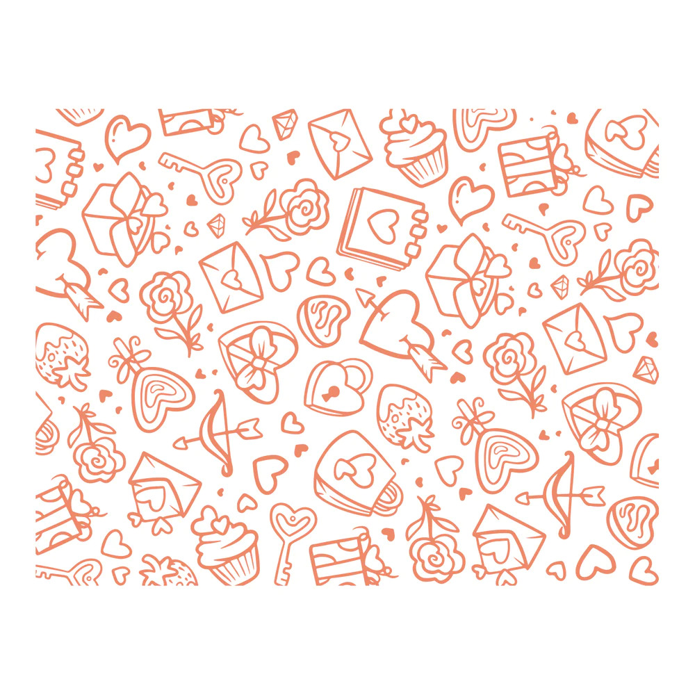 Couture Creations - Parkside Crafts Background Photopolymer Stamp Set - Valentines