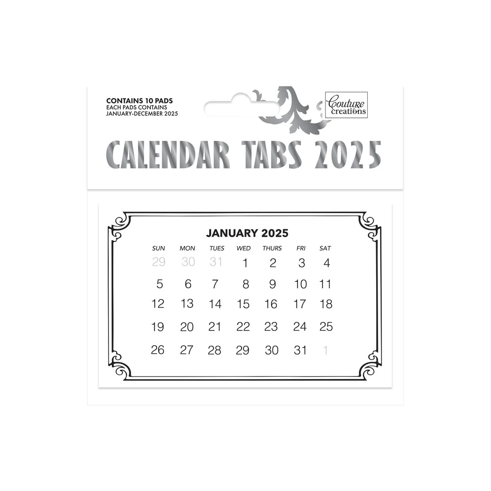 Couture Creations Calendar Tabs 10 Pack 2025