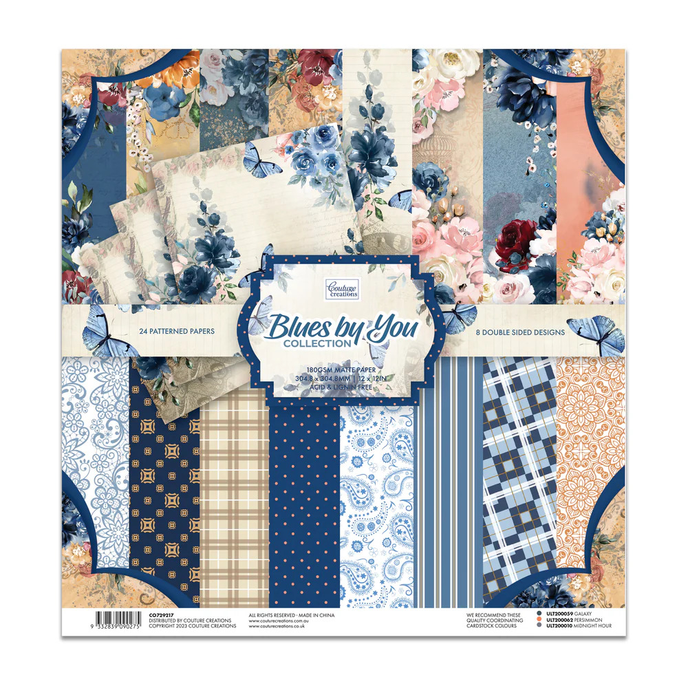 Couture Creations - Blues By You - 12” x 12” Paper Pad