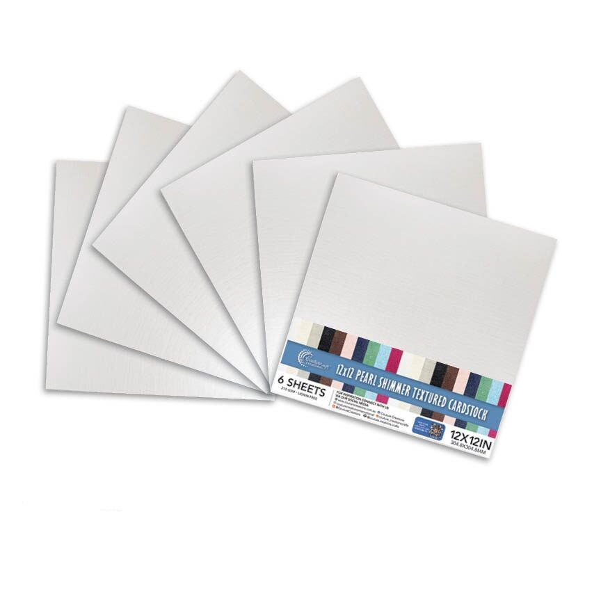 Couture Creations Pearl Shimmer Textured Cardstock - White
