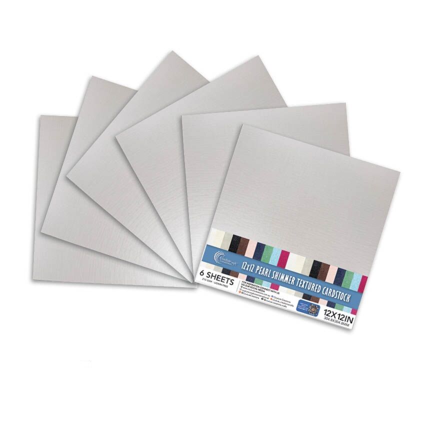 Couture Creations Pearl Shimmer Textured Cardstock - Silver