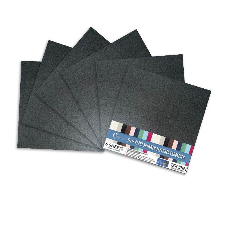 Couture Creations Pearl Shimmer Textured Cardstock - Jet Black