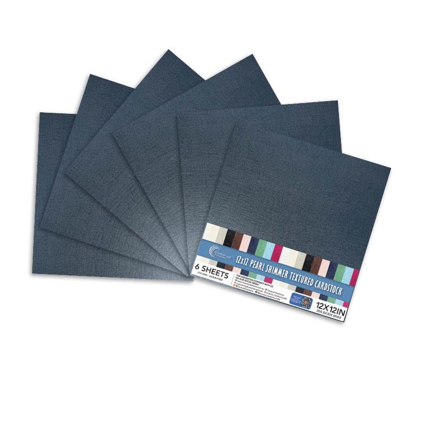 Couture Creations Pearl Shimmer Textured Cardstock - Navy