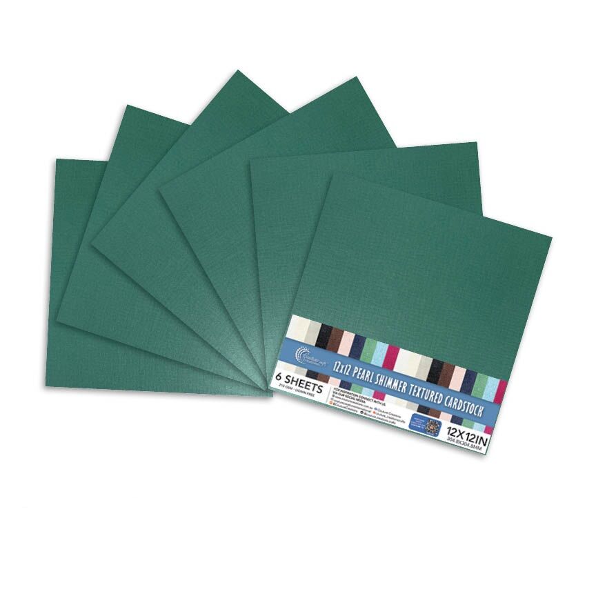 Couture Creations Pearl Shimmer Textured Cardstock - Juniper