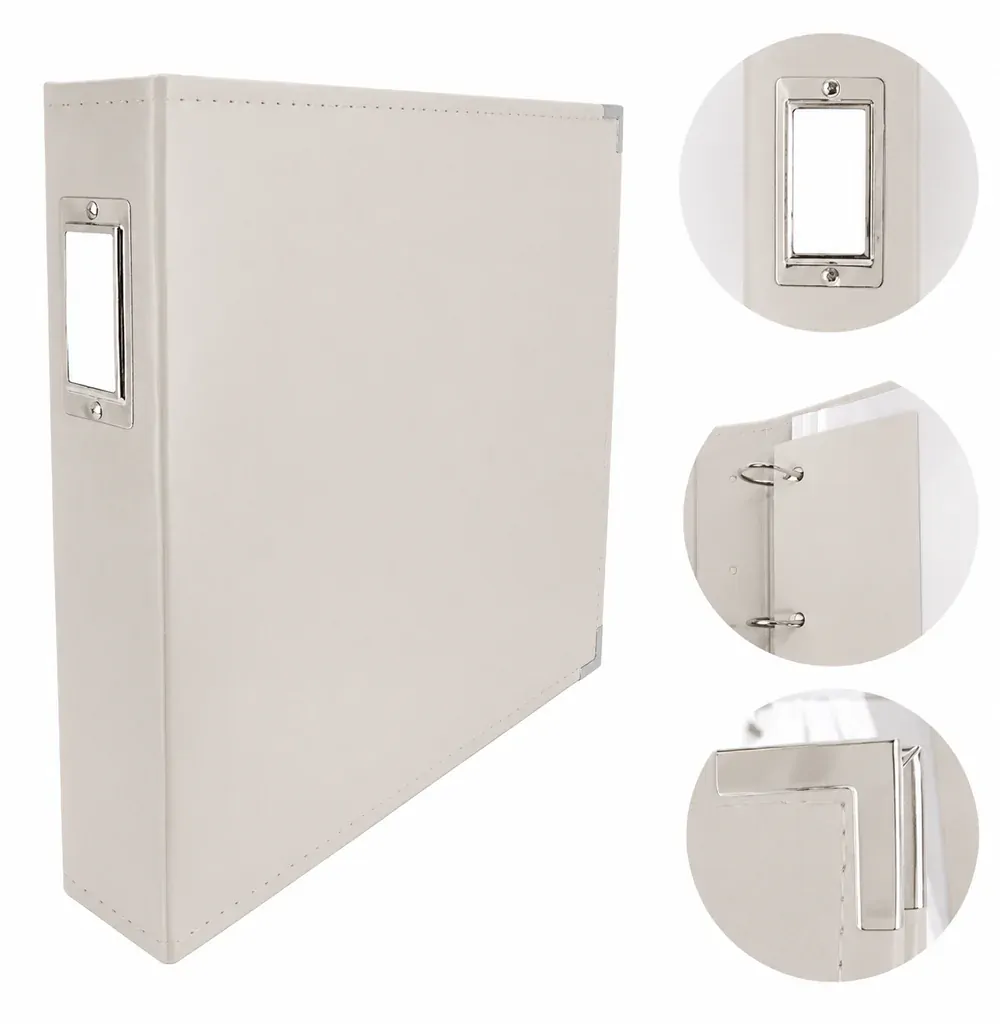 Couture Creations Classic Faux Leather 12x12 Album Vanilla
