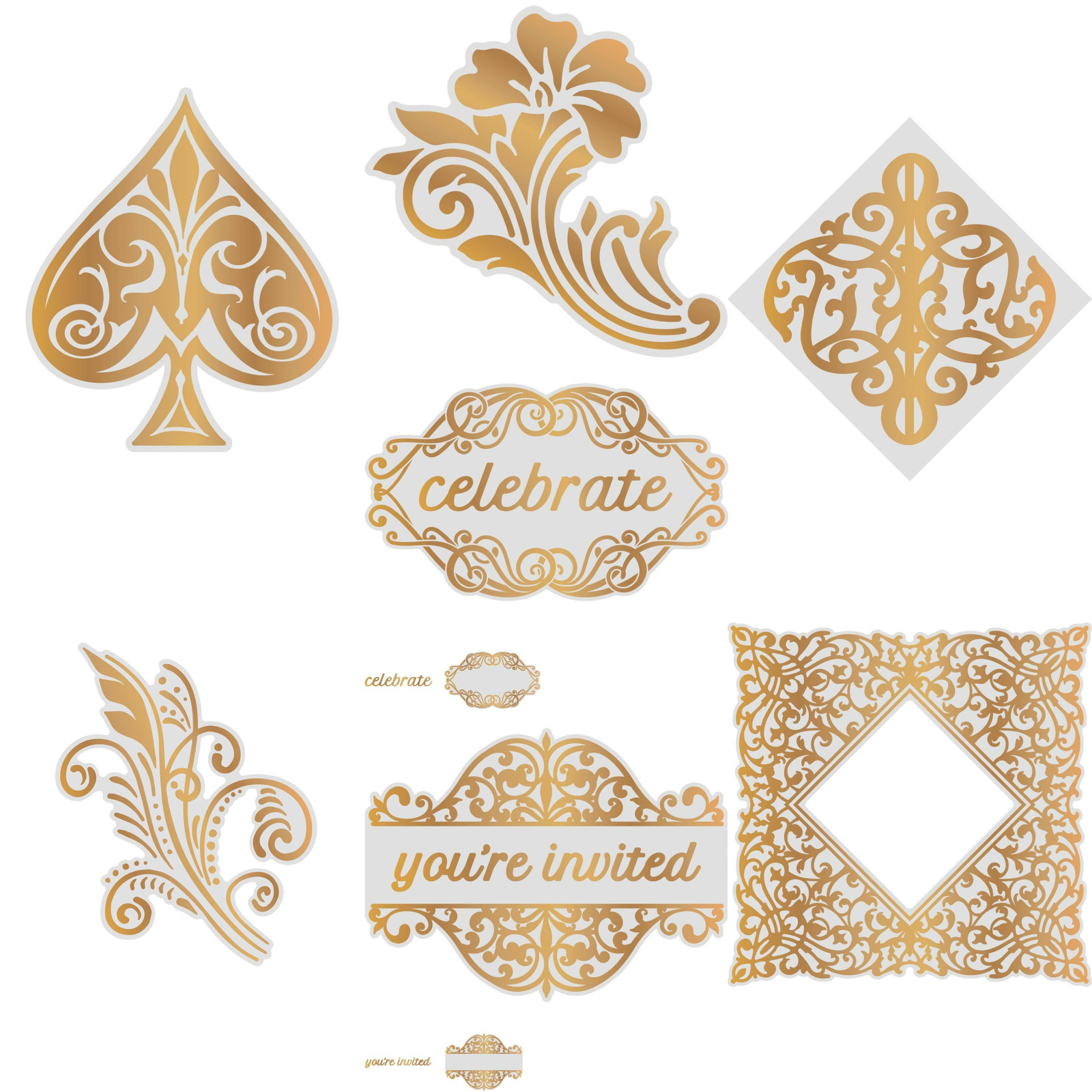 Cut and Foil Die Hotfoil Stamp Flourish Bundle