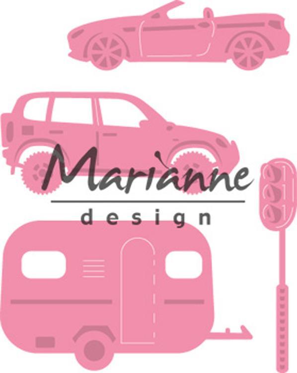 Marianne Design Collectables Village Decoration Set 3 Vehicles Dies COL1435