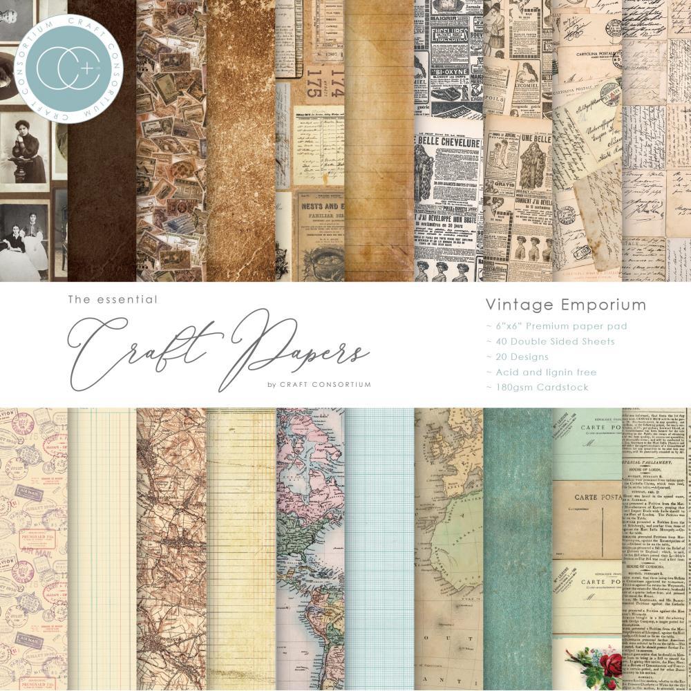 Craft Consortium Double-Sided Paper Pad 6x6 40/Pkg Vintage Emporium