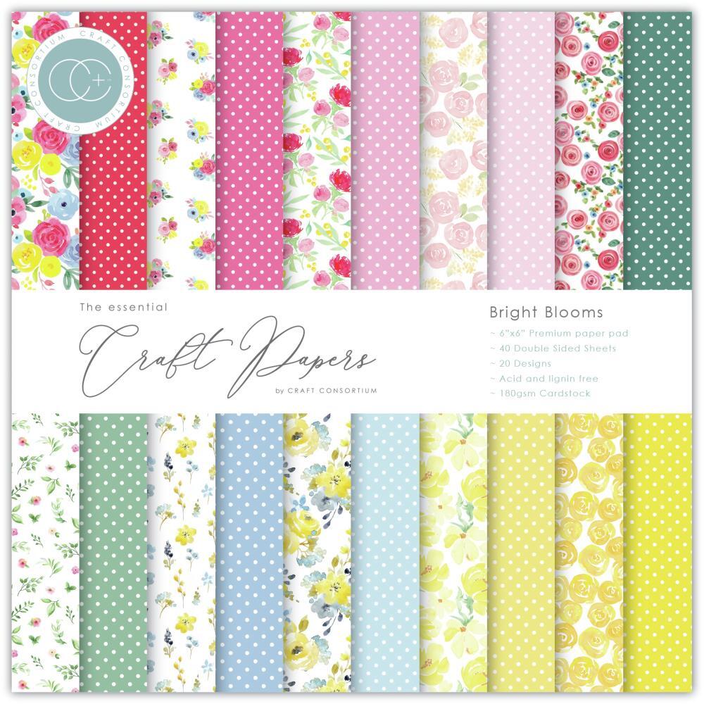 Craft Consortium Double-Sided Paper Pad 6x6 40/Pkg Bright Blooms