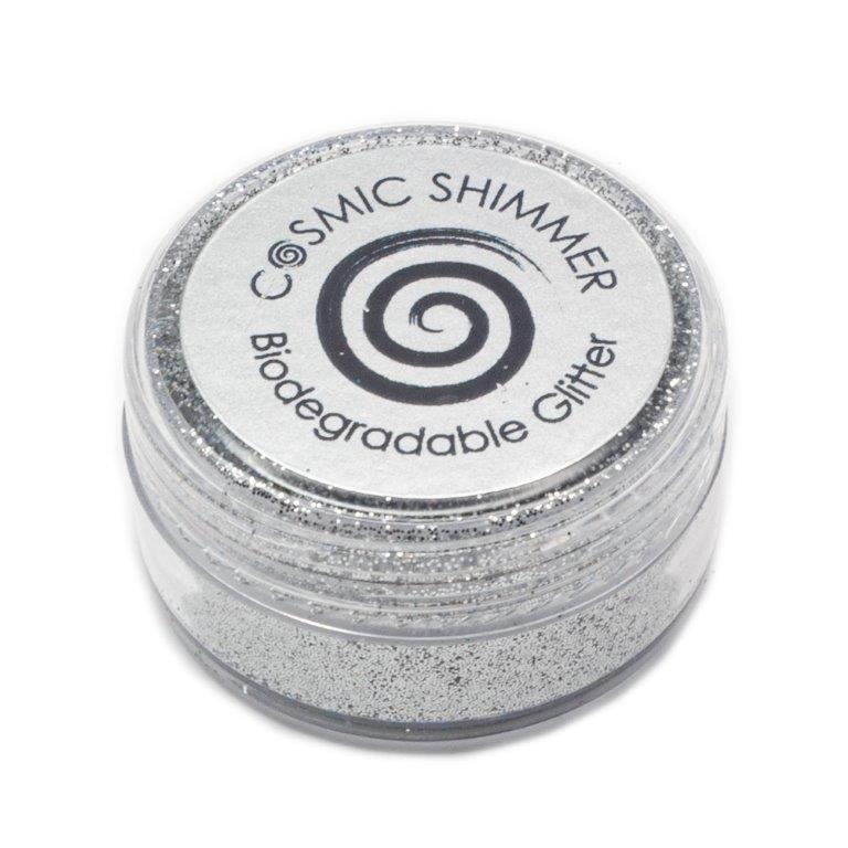 Cosmic Shimmer Biodegradable Glitter 10ml Bright Silver