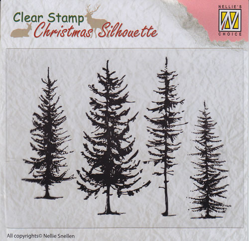 Nellie Snellen Christmas Silhouette Clear Stamps Pine Trees