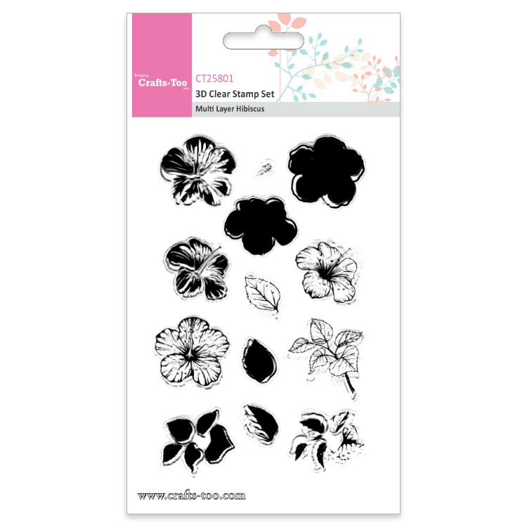 Crafts-Too 3D Clear Stamps Multi Layer Hibiscus