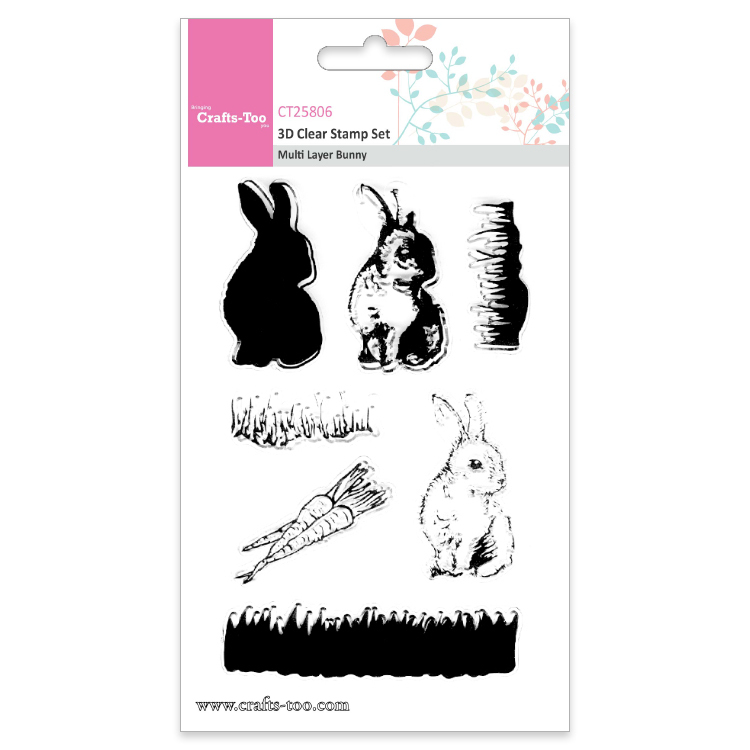 Crafts-Too 3D Clear Stamps Multi Layer Bunny