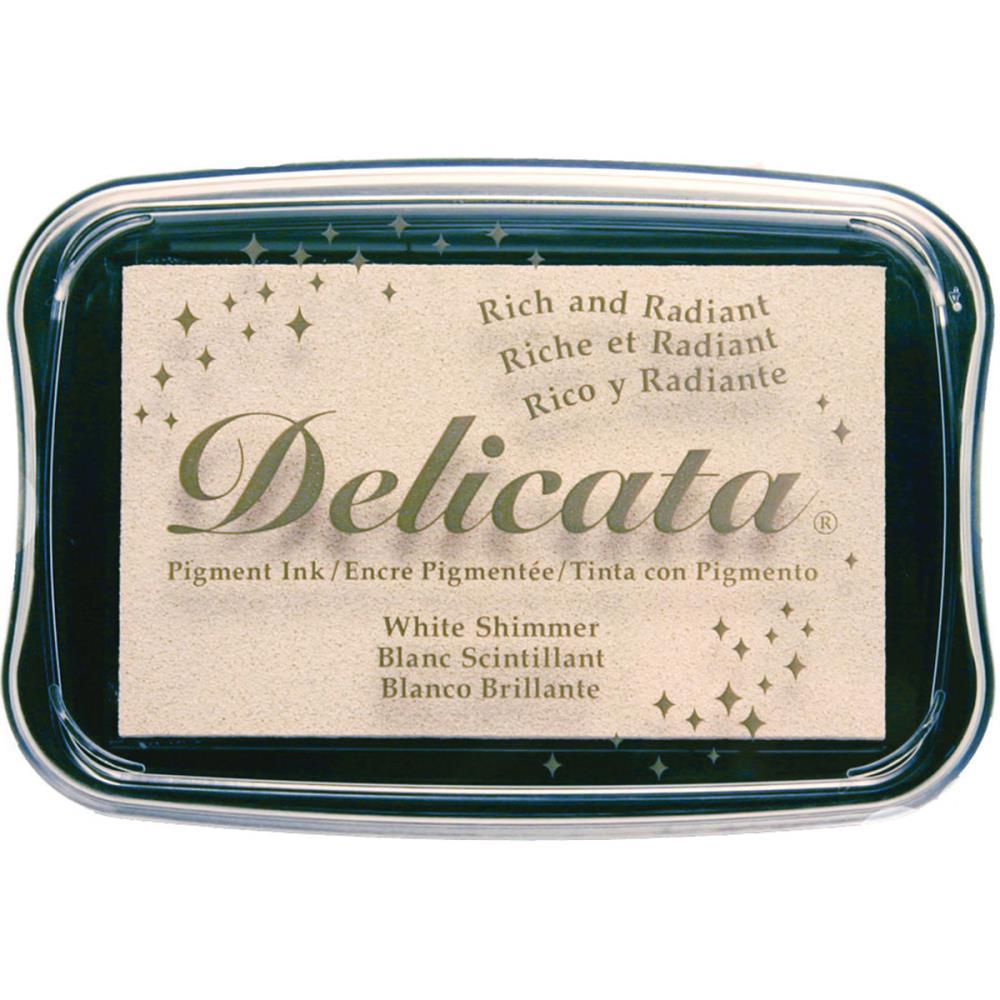 Delicata Pigment Ink Pad White Shimmer 