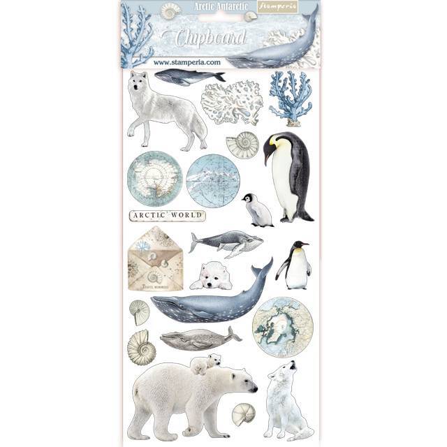 Stamperia Adhesive Chipboard 6x12 inch Arctic Antarctic