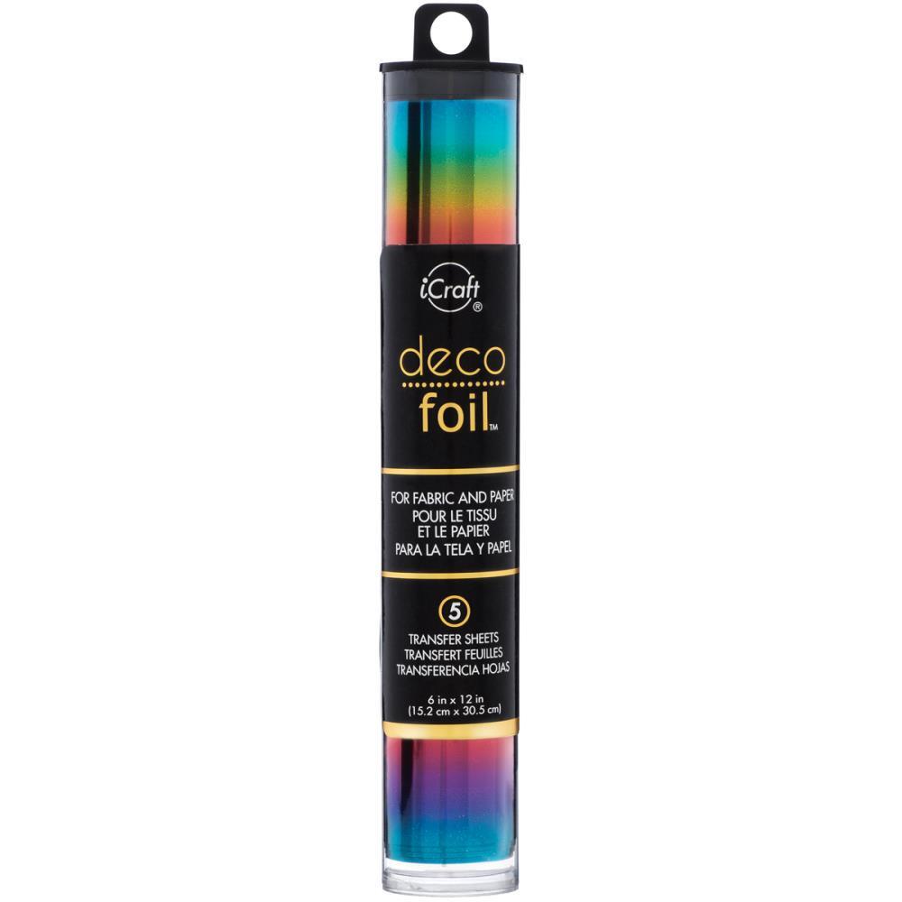 Deco Foil Specialty Transfer Sheets 6X12 5/Pkg Rainbow