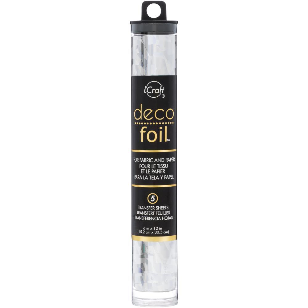 Deco Foil Specialty Transfer Sheets 6X12 5/Pkg Silver Shattered Glass