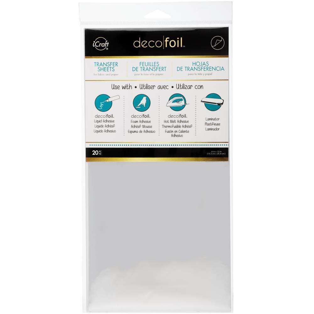 Deco Foil Transfer Sheet 6X12 20/Pkg Silver 