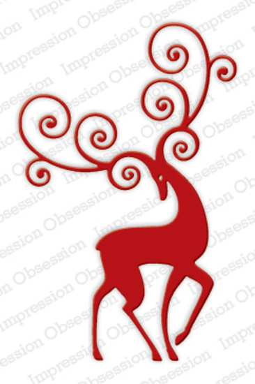 Impression Obsession Die Reindeer Flourish DIE336V 