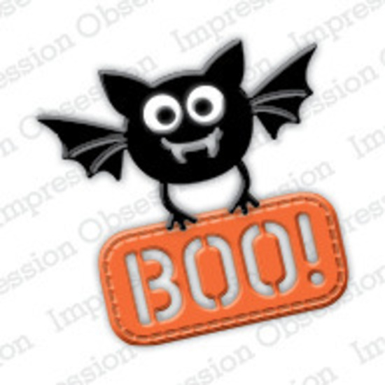 Impression Obsession Die - Bat with Sign DIE455-G