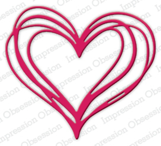 Impression Obsession Die Scribble Heart DIE511T 