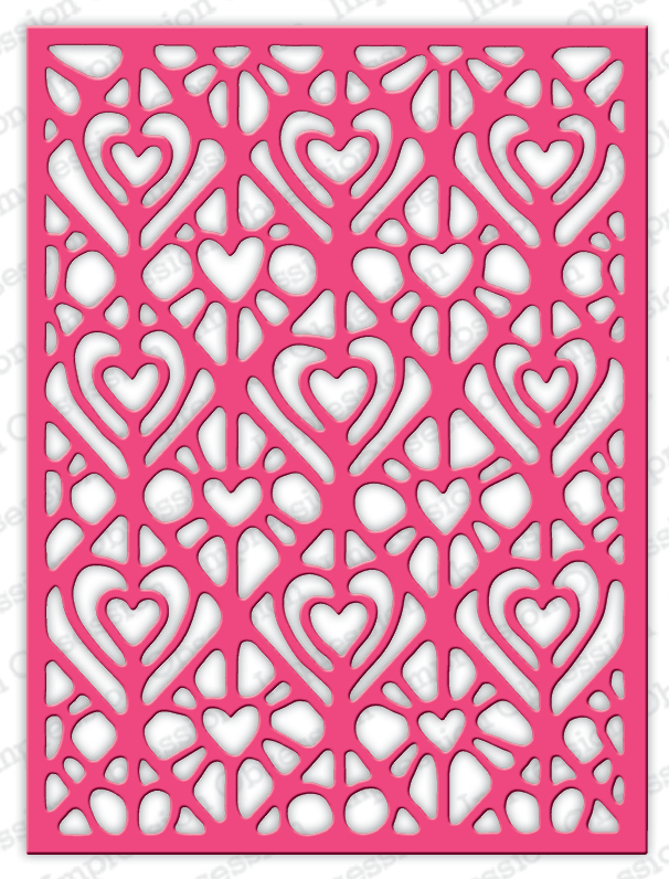 Impression Obsession Die - Lacy Hearts DIE625-YY