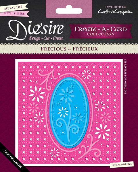 Crafter's Companion Die'sire Dies Create-A-Card 6 x 6 Precious 